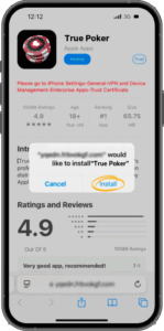 Click Install App is being installed