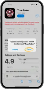 Click Install App is being installed