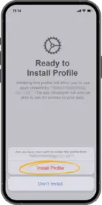 Click Install Profile