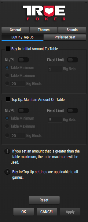 Auto Buy In True Poker