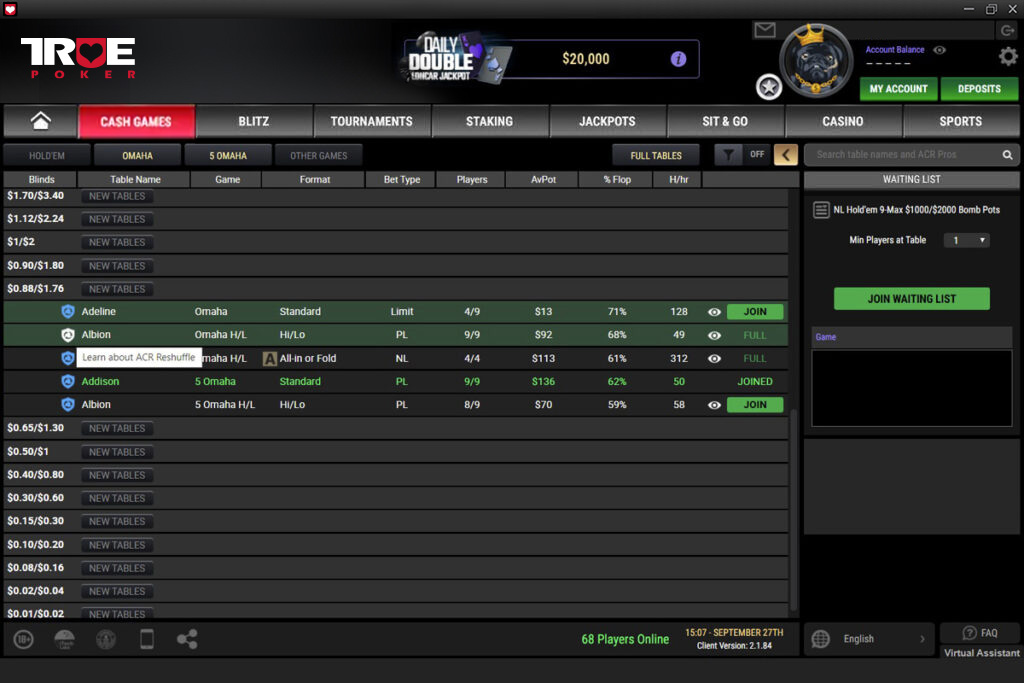 Reshuffle True Poker