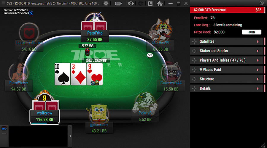 Tournament Info True Poker