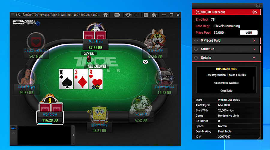 Tournament Info True Poker